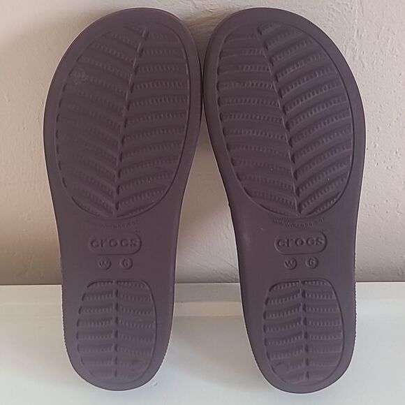 Crocs Classic Platform Slides Sandals Dark Cherry Size 6 - Picture 10 of 13